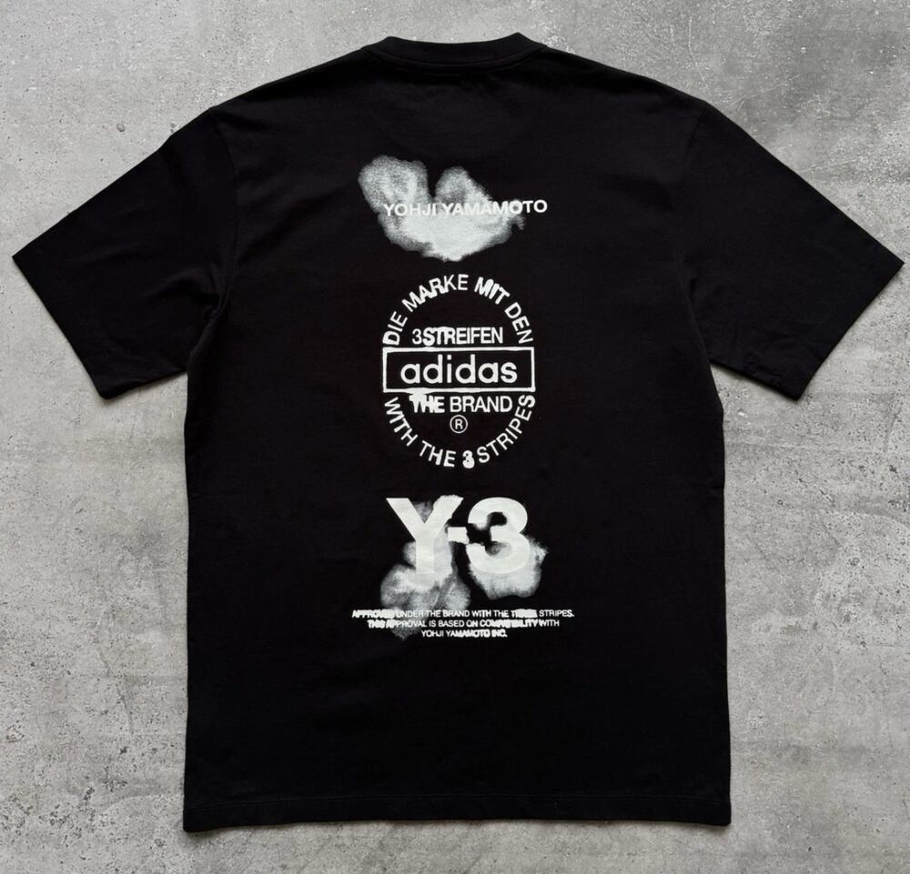 YOHJI YAMAMOTO Y-3 GRAPHIC T SHIRT BLACK JX4745 MEN'S SIZE L